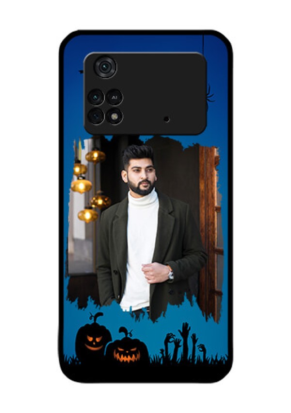 Poco M4 Pro 4G Photo Printing on Glass Case - with pro Halloween design