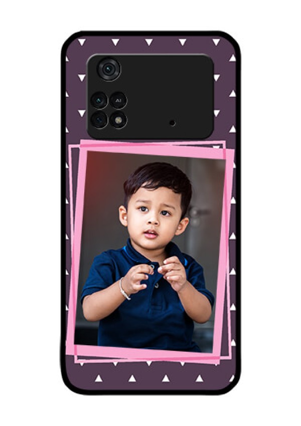 Poco M4 Pro 4G Custom Glass Mobile Case - Triangle Pattern Dotted Design