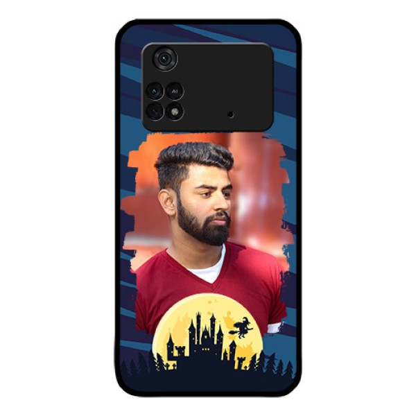 Poco M4 Pro 4G Photo Printing on Glass Case - Halloween Witch Design