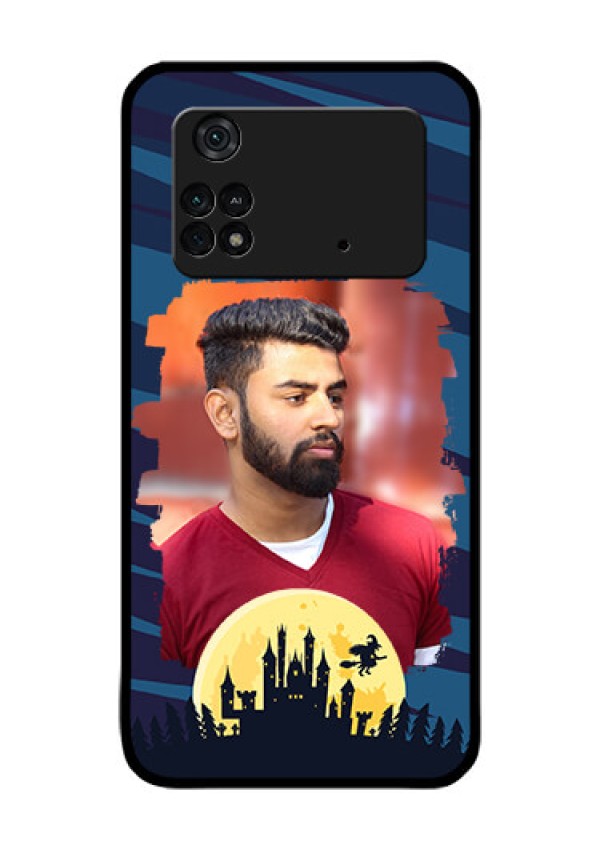 Poco M4 Pro 4G Photo Printing on Glass Case - Halloween Witch Design