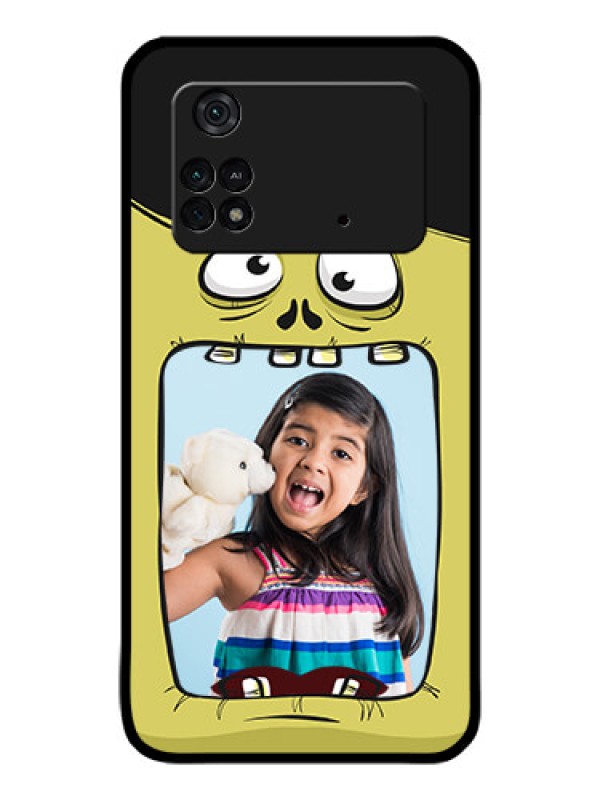 Custom Poco M4 Pro 4G Personalized Glass Phone Case - Cartoon monster back case Design
