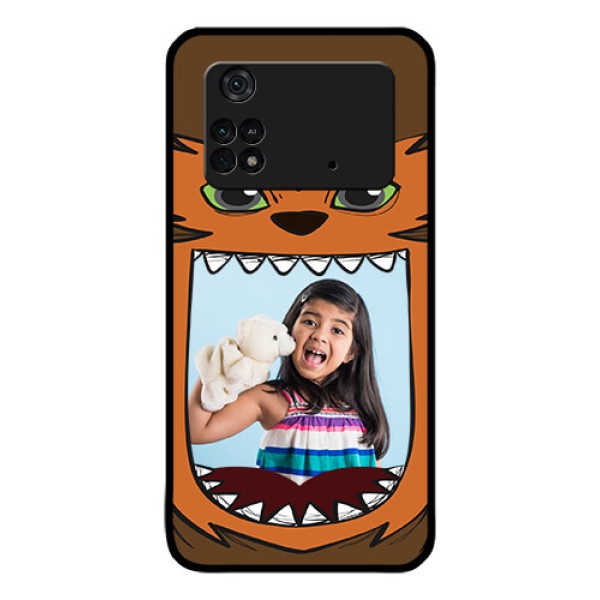 Poco M4 Pro 4G Photo Printing on Glass Case - Owl Monster Back Case Design Poco M4 Pro 4G Photo Printing on Glass Case - Owl Monster Back Case Design
