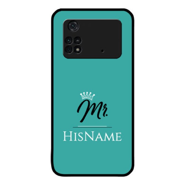 Poco M4 Pro 4G Custom Glass Phone Case Mr with Name