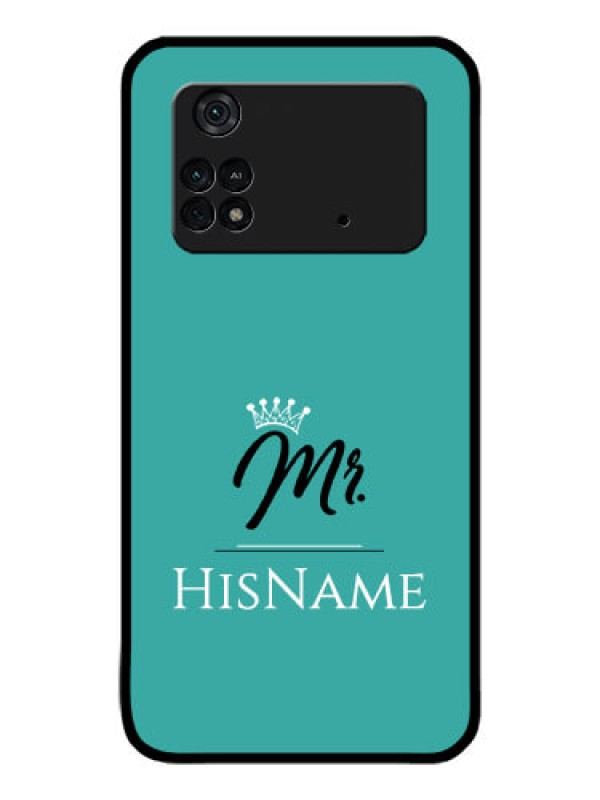 Custom Poco M4 Pro 4G Custom Glass Phone Case Mr with Name