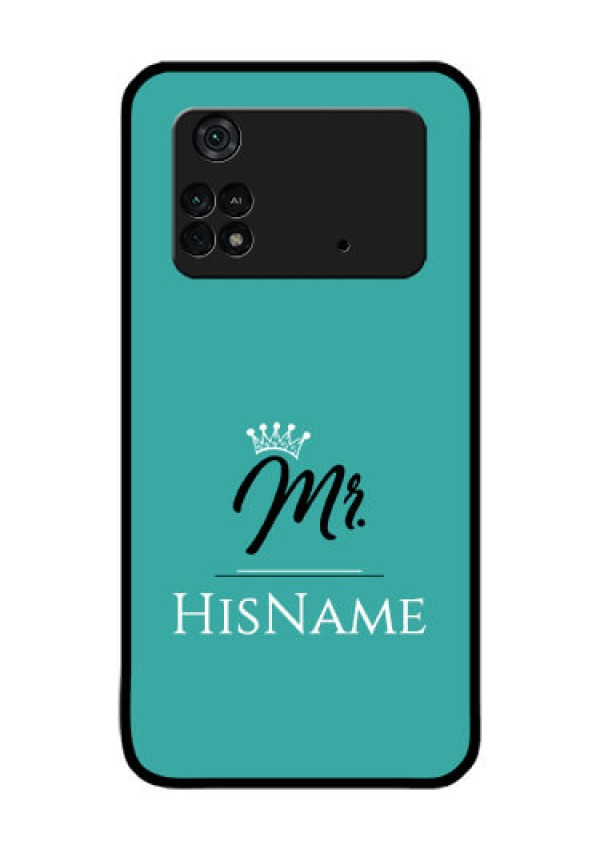 Poco M4 Pro 4G Custom Glass Phone Case Mr with Name