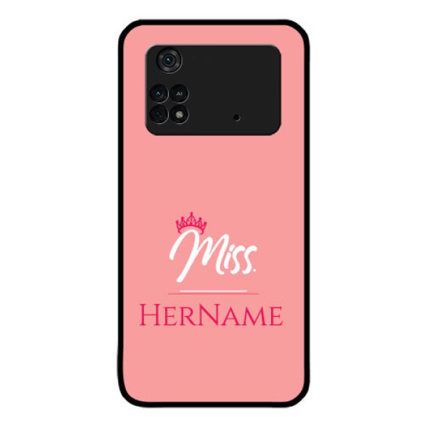 Poco M4 Pro 4G Custom Glass Phone Case Mrs with Name