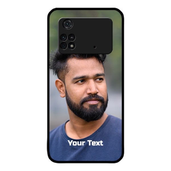 Poco M4 Pro 4G Glass Mobile Cover: Photo with Text