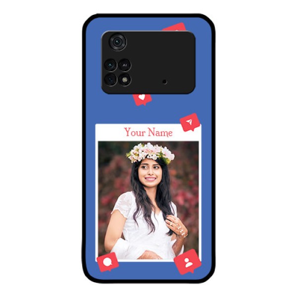 Poco M4 Pro 4G Custom Glass Phone Case - Like Share And Comment Design
