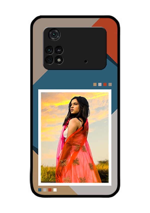 Poco M4 Pro 4G Personalized Glass Phone Case - Retro color pallet Design