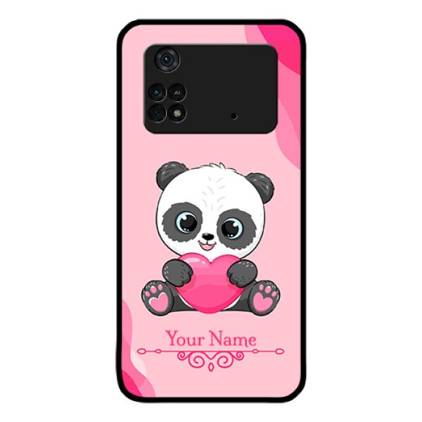 Poco M4 Pro 4G Custom Glass Mobile Case - Cute Panda Design