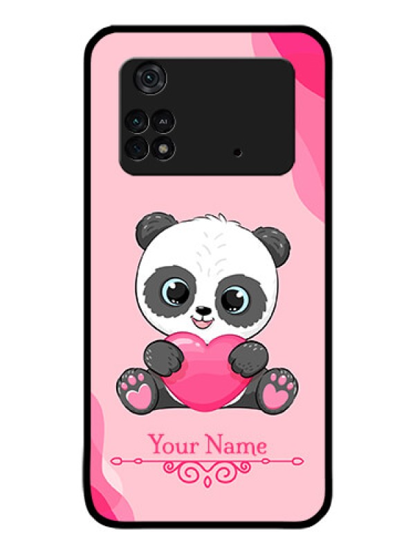 Custom Poco M4 Pro 4G Custom Glass Mobile Case - Cute Panda Design