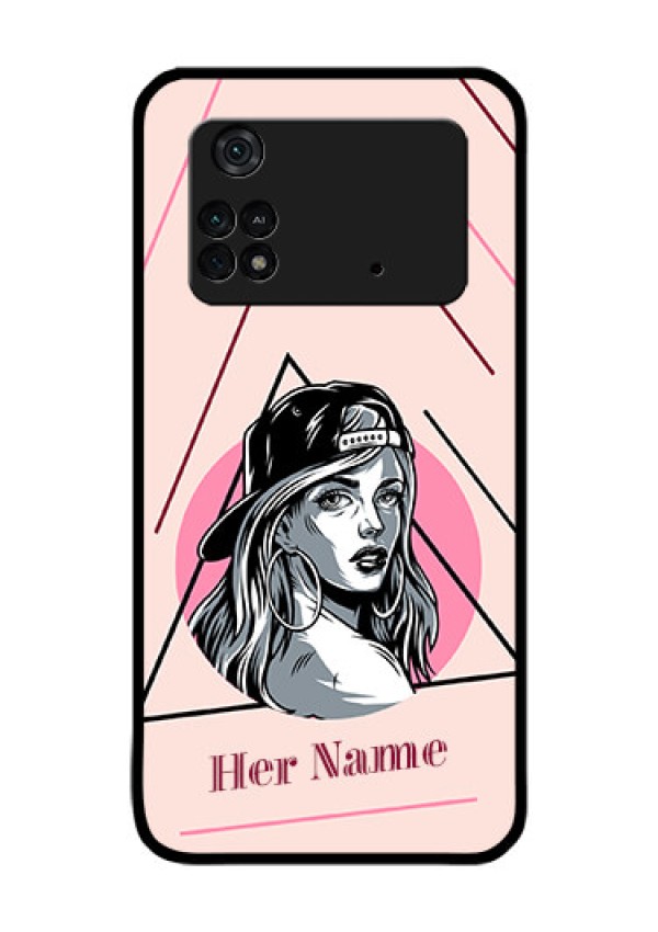 Poco M4 Pro 4G Personalized Glass Phone Case - Rockstar Girl Design