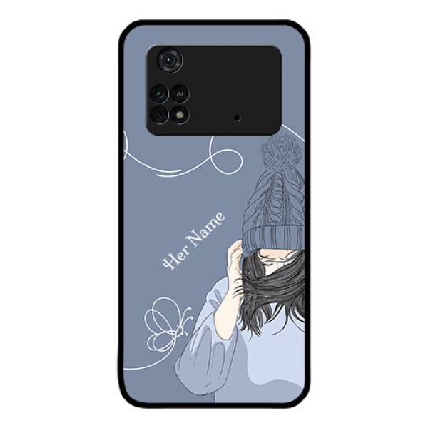 Poco M4 Pro 4G Custom Glass Mobile Case - Girl in winter outfit Design Poco M4 Pro 4G Custom Glass Mobile Case - Girl in winter outfit Design