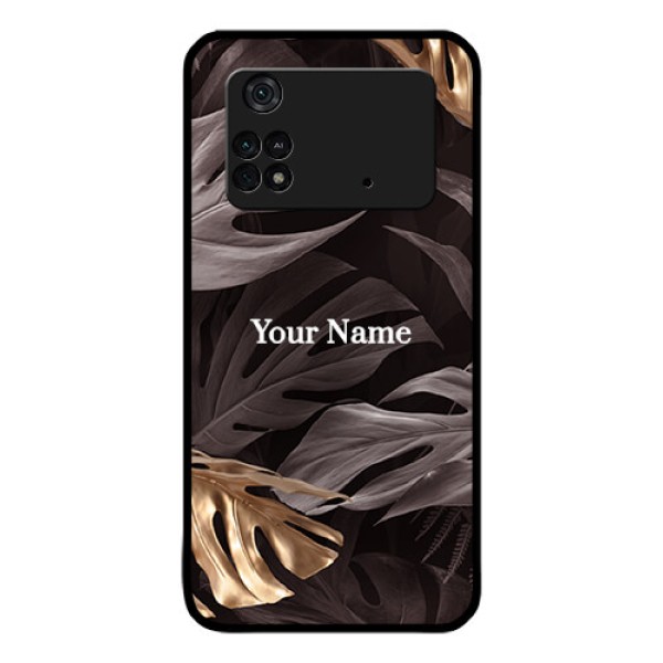 Poco M4 Pro 4G Personalised Glass Phone Case - Wild Leaves digital paint Design Poco M4 Pro 4G Personalised Glass Phone Case - Wild Leaves digital paint Design