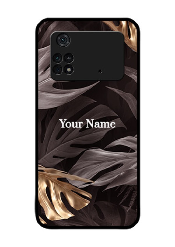 Poco M4 Pro 4G Personalised Glass Phone Case - Wild Leaves digital paint Design