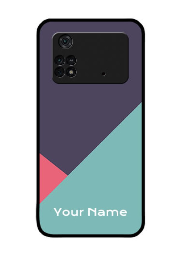 Poco M4 Pro 4G Custom Glass Mobile Case - Tri Color abstract Design