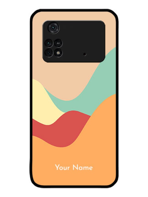 Custom Poco M4 Pro 4G Personalized Glass Phone Case - Ocean Waves Multi-colour Design