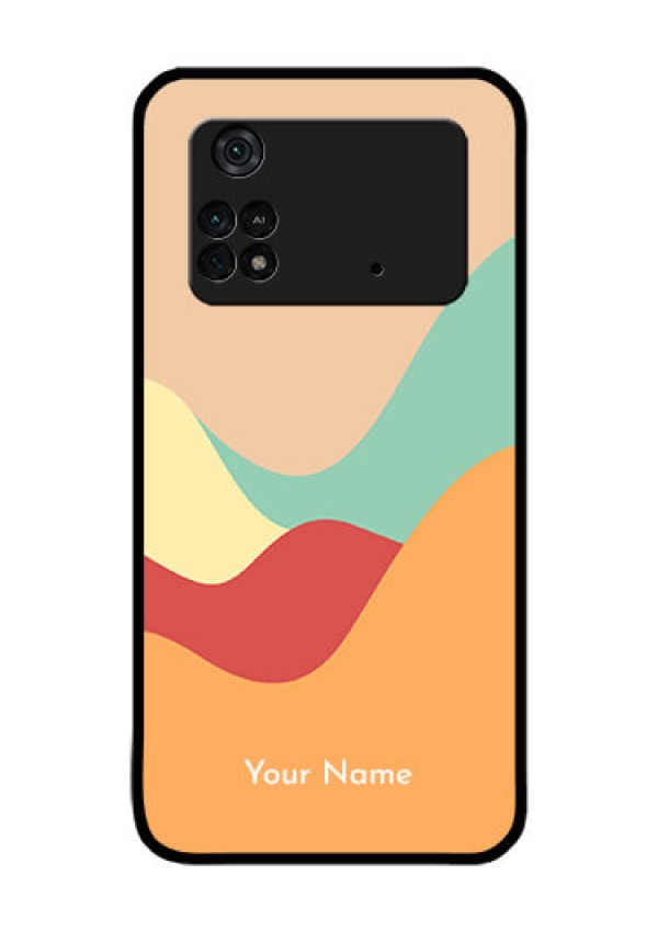 Poco M4 Pro 4G Personalized Glass Phone Case - Ocean Waves Multi-colour Design
