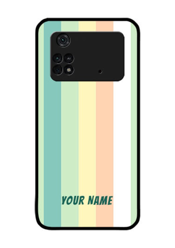Poco M4 Pro 4G Photo Printing on Glass Case - Multi-colour Stripes Design