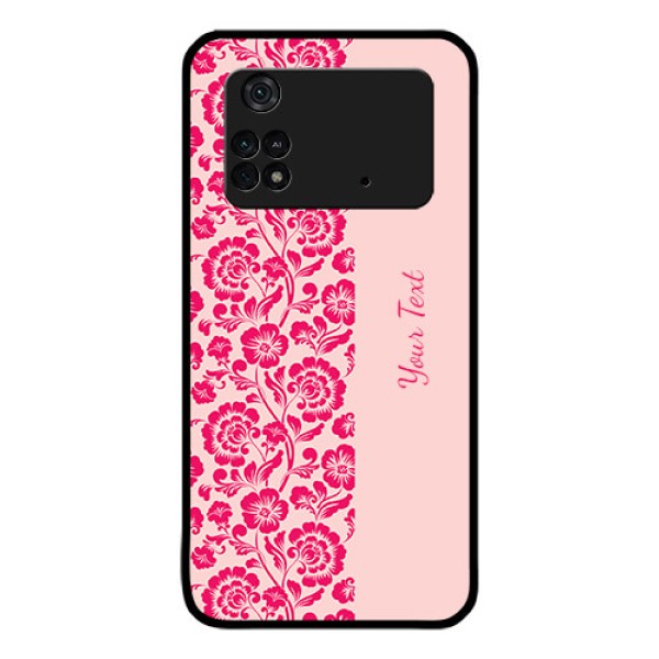 Poco M4 Pro 4G Custom Glass Phone Case - Attractive Floral Pattern Design