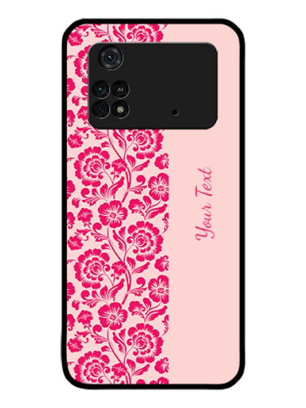 Custom Poco M4 Pro 4G Custom Glass Phone Case - Attractive Floral Pattern Design