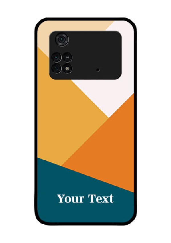 Poco M4 Pro 4G Personalized Glass Phone Case - Stacked Multi-colour Design