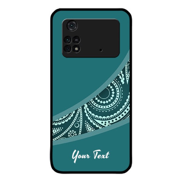 Poco M4 Pro 4G Photo Printing on Glass Case - semi visible floral Design Poco M4 Pro 4G Photo Printing on Glass Case - semi visible floral Design