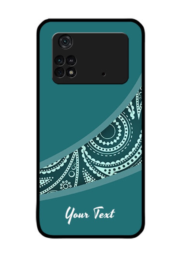 Poco M4 Pro 4G Photo Printing on Glass Case - semi visible floral Design