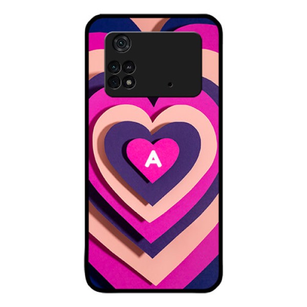 Poco M4 Pro 4G Custom Glass Mobile Case - Cute Heart Pattern Design Poco M4 Pro 4G Custom Glass Mobile Case - Cute Heart Pattern Design