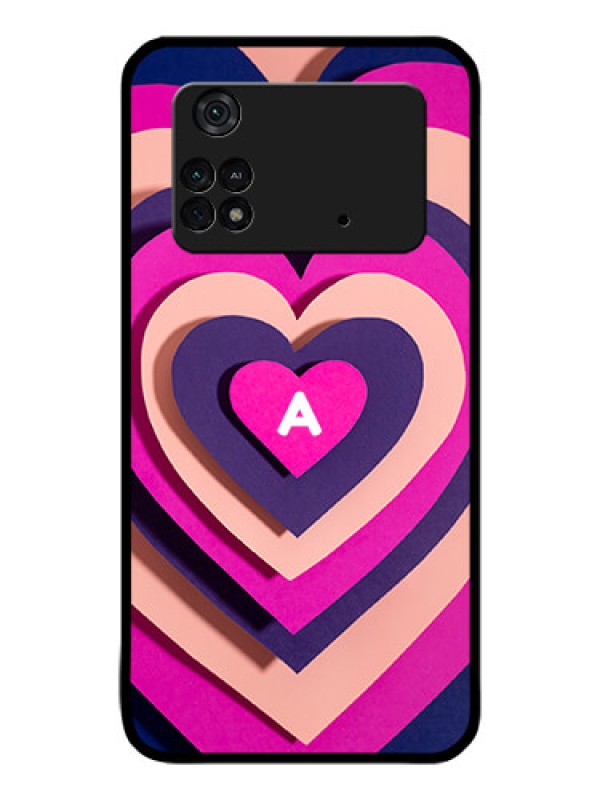 Custom Poco M4 Pro 4G Custom Glass Mobile Case - Cute Heart Pattern Design