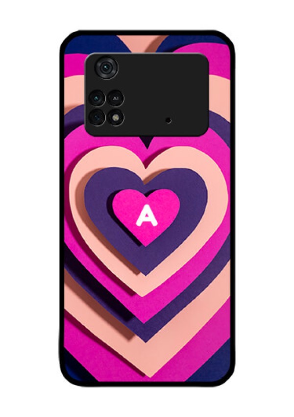 Poco M4 Pro 4G Custom Glass Mobile Case - Cute Heart Pattern Design