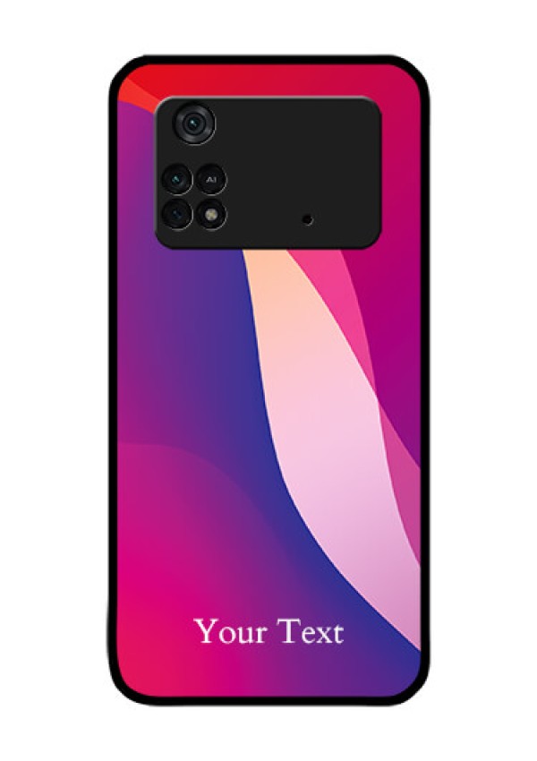 Poco M4 Pro 4G Personalized Glass Phone Case - Digital abstract Overlap Design
