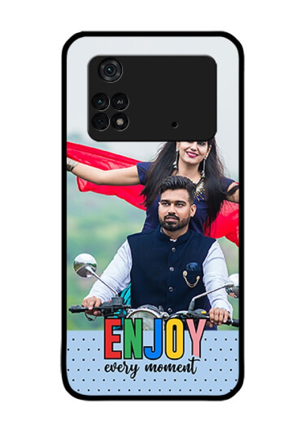 Poco M4 Pro 4G Photo Printing on Glass Case - Enjoy Every Moment Design