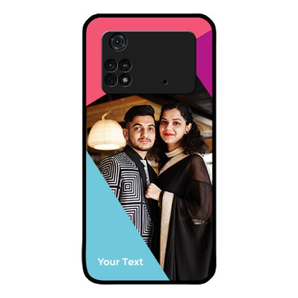 Poco M4 Pro 4G Custom Glass Mobile Case - Stacked Triple colour Design Poco M4 Pro 4G Custom Glass Mobile Case - Stacked Triple colour Design