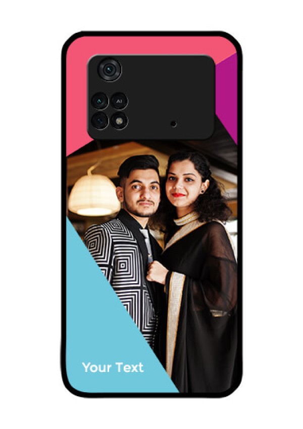 Poco M4 Pro 4G Custom Glass Mobile Case - Stacked Triple colour Design