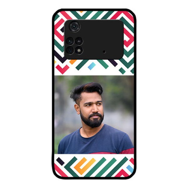 Poco M4 Pro 4G Personalized Glass Phone Case - Colorful Maze Pattern Design Poco M4 Pro 4G Personalized Glass Phone Case - Colorful Maze Pattern Design