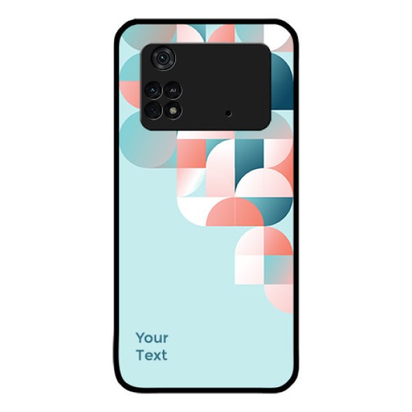 Poco M4 Pro 4G Custom Glass Phone Case - Stylish Semi-circle Pattern Design