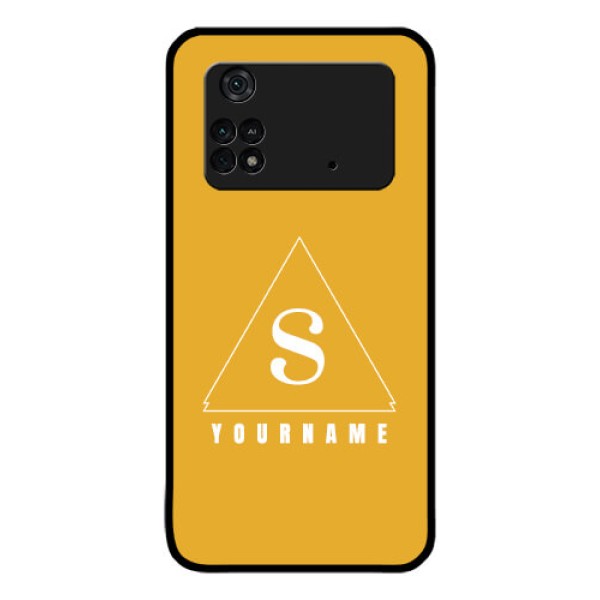 Poco M4 Pro 4G Personalized Glass Phone Case - simple triangle Design
