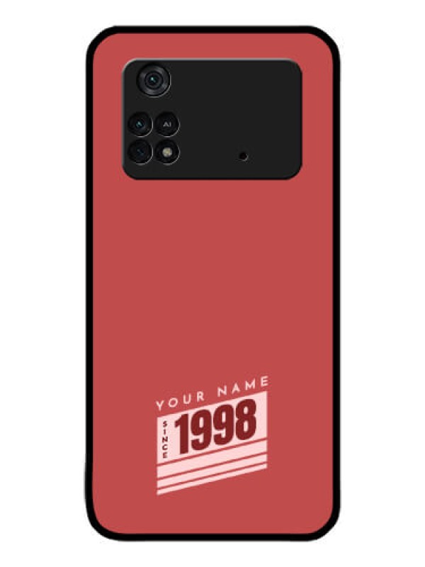 Custom Poco M4 Pro 4G Custom Glass Phone Case - Red custom year of birth Design