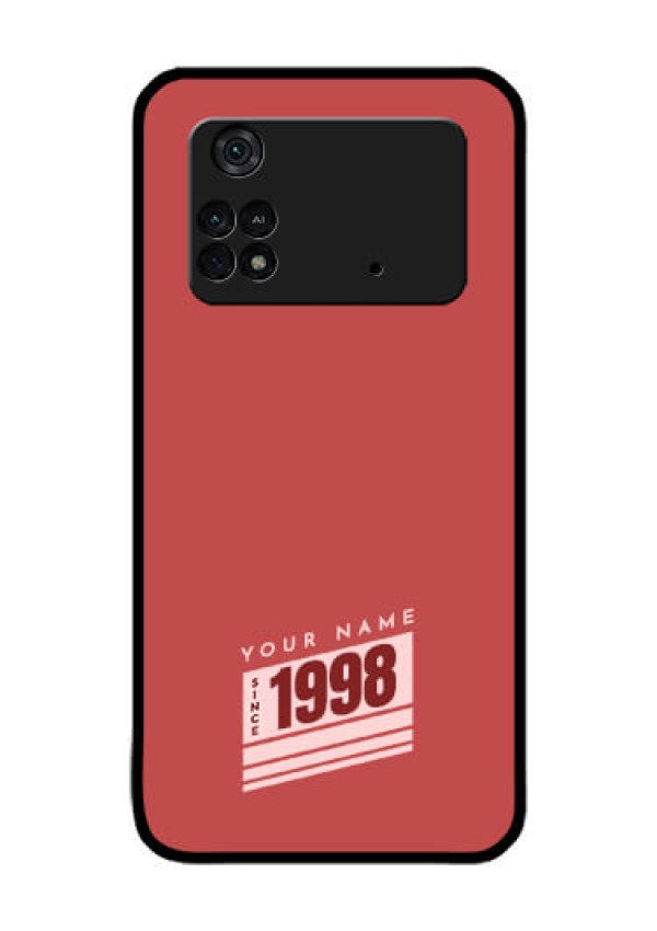 Poco M4 Pro 4G Custom Glass Phone Case - Red custom year of birth Design