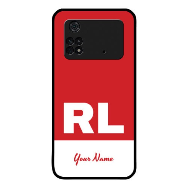 Poco M4 Pro 4G Personalized Glass Phone Case - dual tone custom text Design Poco M4 Pro 4G Personalized Glass Phone Case - dual tone custom text Design