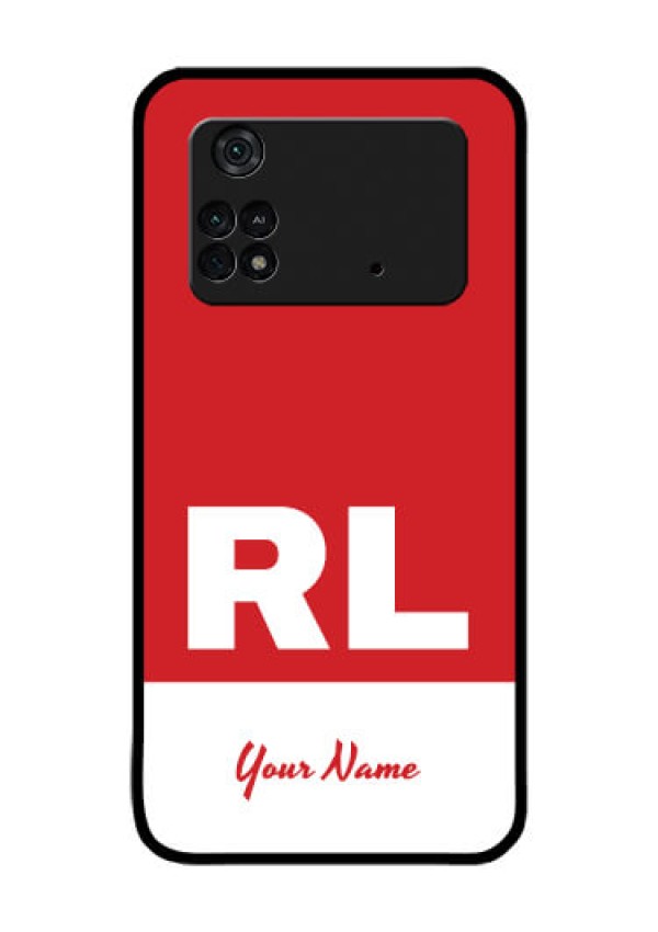 Poco M4 Pro 4G Personalized Glass Phone Case - dual tone custom text Design