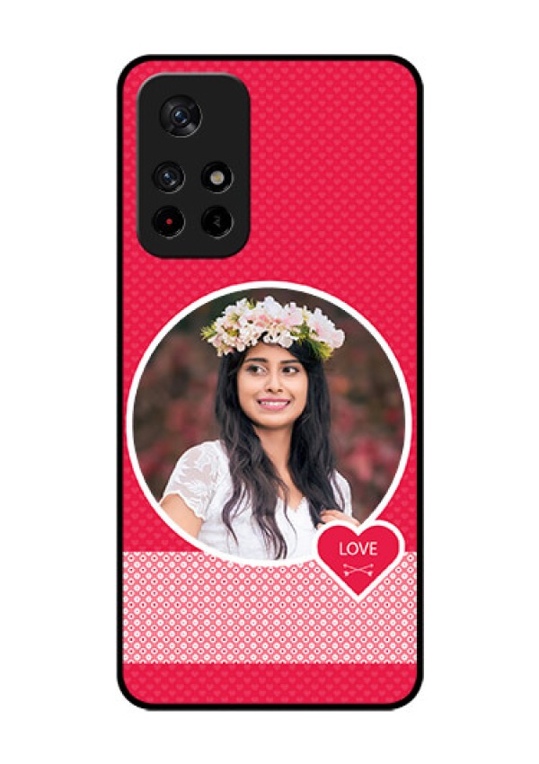 Poco M4 Pro 5G Personalised Glass Phone Case - Pink Pattern Design
