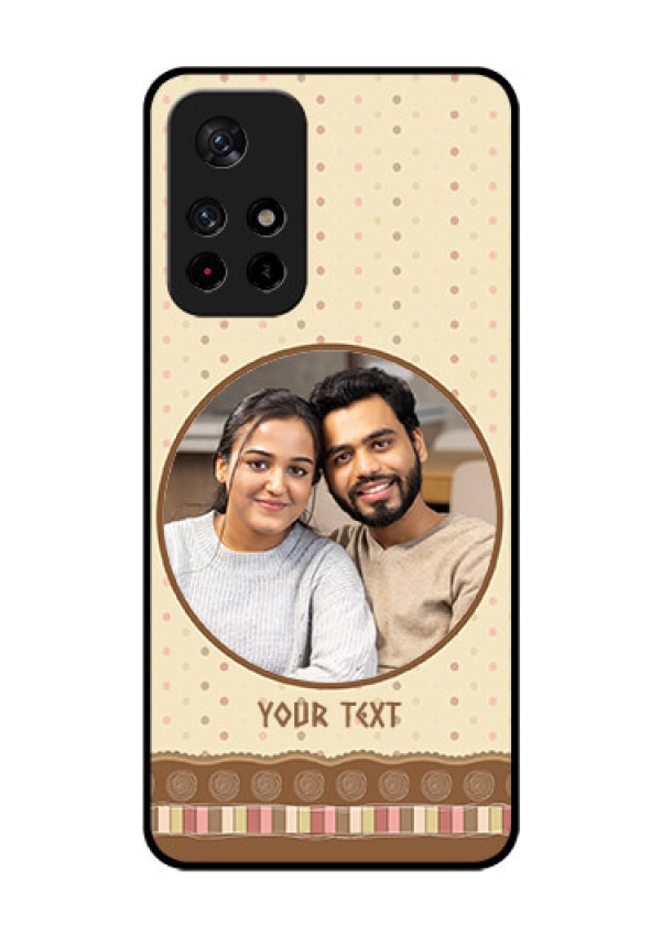 Poco M4 Pro 5G Custom Glass Mobile Case - Brown Dotted Mobile Case Design