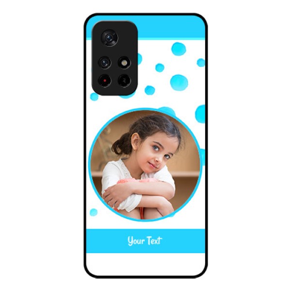 Poco M4 Pro 5G Photo Printing on Glass Case - Blue Bubbles Pattern Design Poco M4 Pro 5G Photo Printing on Glass Case - Blue Bubbles Pattern Design