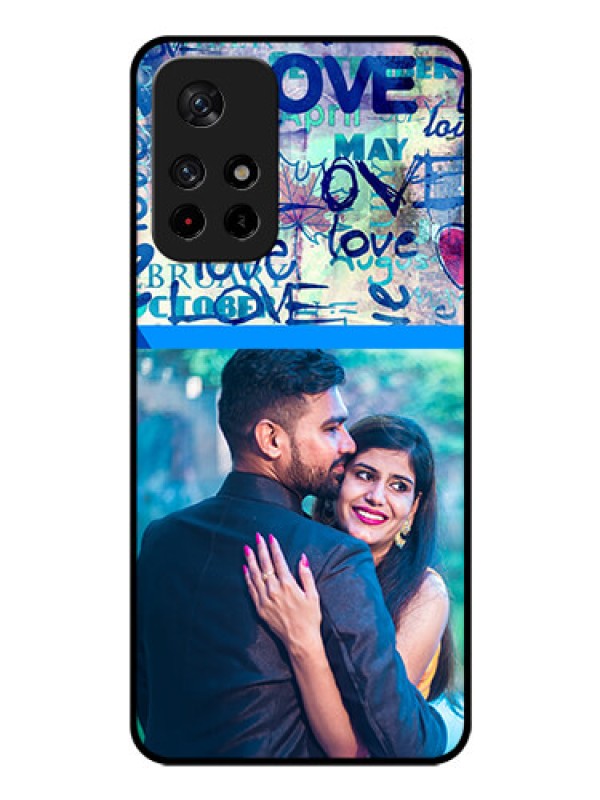 Custom Poco M4 Pro 5G Custom Glass Mobile Case - Colorful Love Design