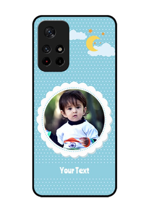 Poco M4 Pro 5G Personalised Glass Phone Case - Violet Pattern Design