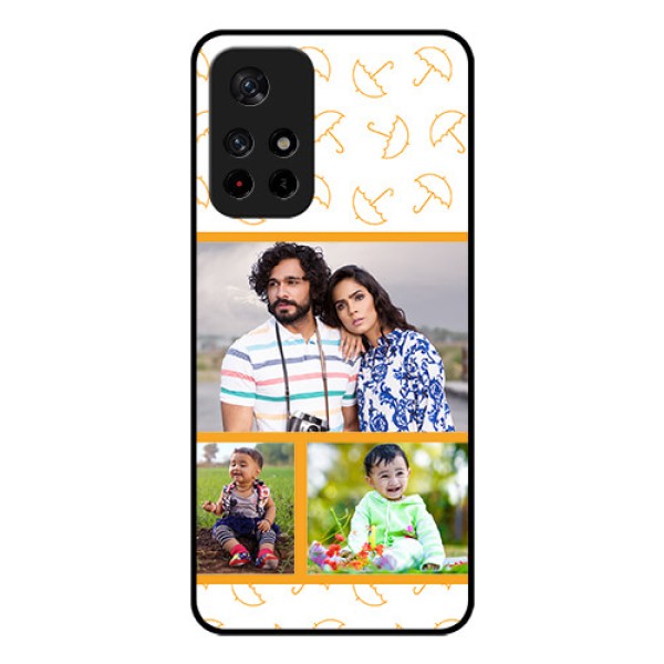 Poco M4 Pro 5G Custom Glass Mobile Case - Yellow Pattern Design