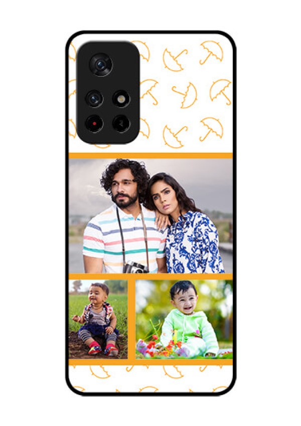 Poco M4 Pro 5G Custom Glass Mobile Case - Yellow Pattern Design