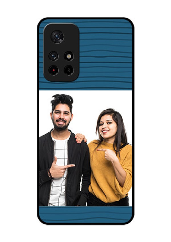 Poco M4 Pro 5G Custom Glass Phone Case - Blue Pattern Cover Design